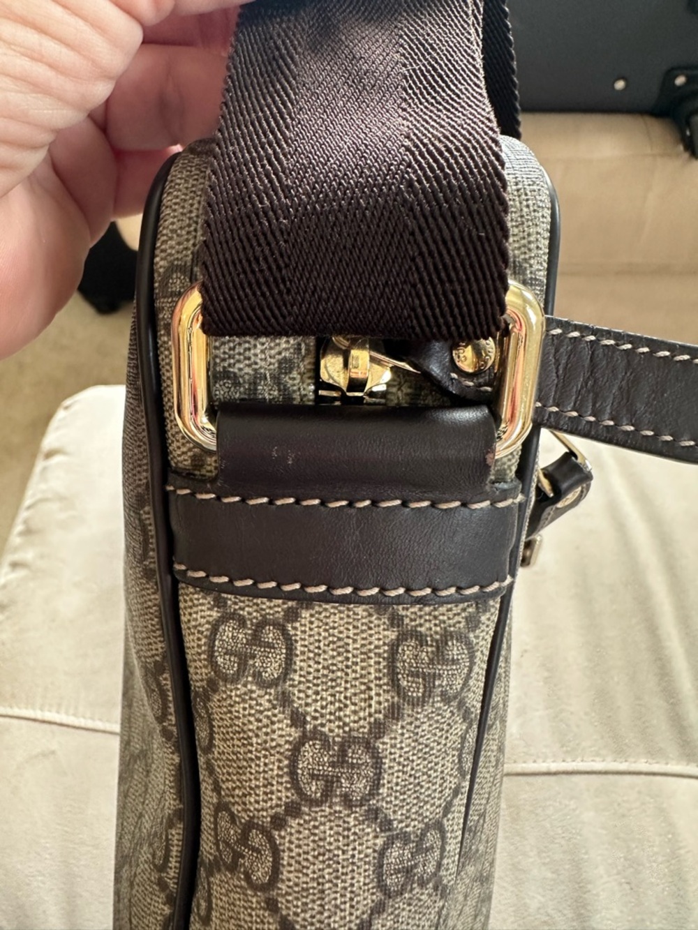 Gucci GG Supreme Coated Canvas Messenger Bag / Crossbody – Authentic – EUC - Picture 9 of 16